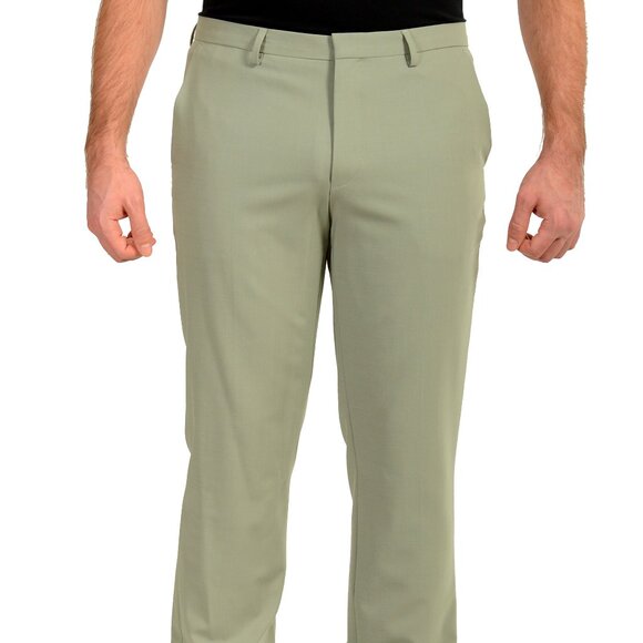 Hugo Boss Men's "Hesten232X" Extra Slim Fit Sage Wool Dress Pants US 36L IT 52 - Picture 1 of 5